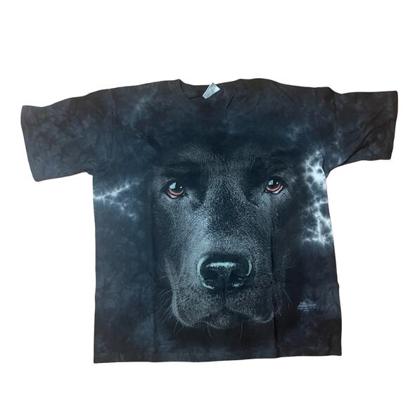 The Mountain Other - The Mountain tie dye black dog tee size youth large
